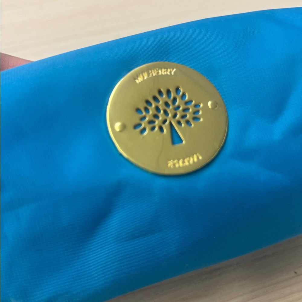 Mulberry Turquoise Pouch with Gold Emblem